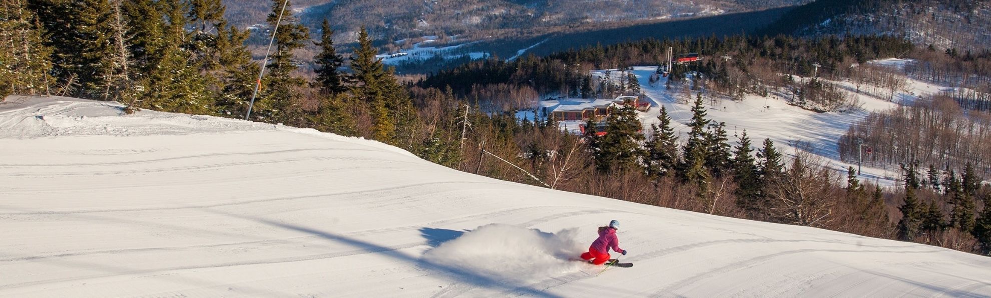 skier on groomed snow